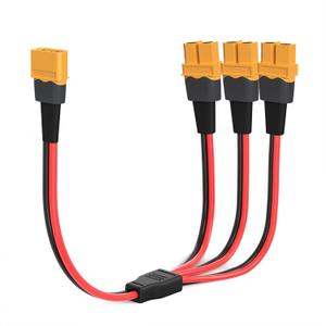 XT60 Splitter Cable,12AWG XT60 1 Male to 3 Female Connector Cable for UAV Phantom Quadcopter RC Car(1FT)