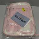 PRLINJSK Kawaii Backpack for Teen Girls, Cute Aesthetic High Middle School College Bookbag with Accessories Pink Beige (Medium)