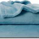 NANPIPER Fleece Blankets Super Soft Flannel Fuzzy Blanket for Bed Couch Luxury Cozy Plush Microfiber Blanket-Twin Size Light Blue