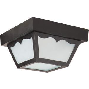 Nuvo SF77/863 Poly Frame Carport Flush Mount with Frosted Acrylic Panels, Black, Small