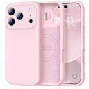 Vooii Magnetic for iPhone 17 Pro Case, Compatible with Magsafe (Premium Liquid Silicone) (Integrated Camera Control Button) Full Body Protective Anti-Scratch Microfiber Lining 6.3", Chalk Pink