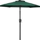 Simple Deluxe 7.5ft Patio Umbrella Outdoor Table Market Yard Umbrella with Push Button Tilt/Crank, 6 Sturdy Ribs for Garden, Deck, Backyard, Pool, Green