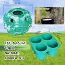 2 x XHX Dog Toy, Durable Large Dog Toys, Freezable Fillable Rubber Dog Toys, Interactive Dog Puzzle Play Toy, Stopper+Silicone Treat Tray (Large, Green and White)
