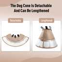 Soft Dog Cone Collar for Large Medium Small Dogs After Surgery, Adjustable Pet Recovery E-Collar, Elizabethan Collar for Dogs and Cats, Tan Large