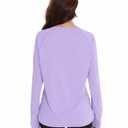 Womens Long Sleeve Shirts Workout Gym Top Activewear Running Hiking Athletic Exercise Shirt Rash Guard (Purple, XL)
