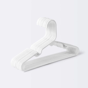 Plastic Baby Hangers, Pack of 60, Ultra Slim Closet Hangers, Non-Slip, Space-Saving, Sturdy, 11" W x 6.1" H (for Children Aged 0-6 Years), White, UAPY0660W