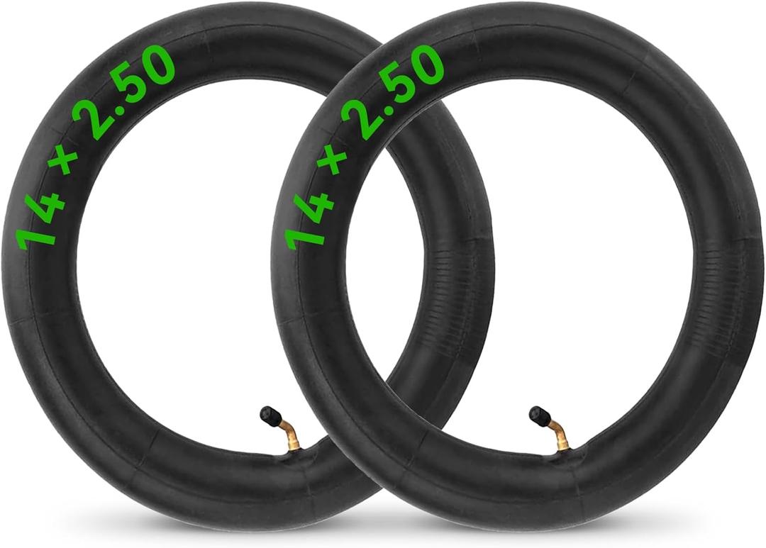 2 Pack 14x2.50 Bicycle Inner Tubes, 14 Inch Bike Tire Tubes with Schrader Valve for Electric Scooters and Mini Bikes