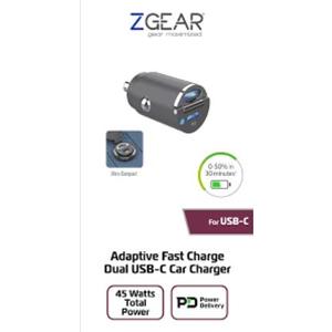 ZGear® 45 Watt Dual USB C Car Charger, 1 ct