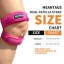 Dual Patella Strap - Double-Strap Open Patella Knee Support, Breathable & Stable Design (2-Pack,Pink, Size M)