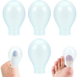 4 Pcs Waterproof Finger Protector Waterproof Toe Cover Silicone Finger Protectors for Wounds for Wounds, Bathing and Nail Care(Large)