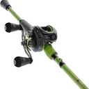 Lew's MACH 2 Baitcast Reel and Fishing Rod Combo, IM8 Graphite Blank Fishing Rod, Winn Dri-Tac Ultra Handle, Black/Green (7'3")