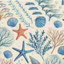 Watercolor Blue Seashells Placemats Set of 4 12x18 Inch