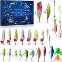 Fishing Advent Calendar 2025, 24 Days Christmas Countdown Calendar with Fishing Lures Set, Christmas Gifts for Men Dad Teen Boys - Stocking Stuffers for Fishermen