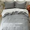 Grey Ruffle Comforter Set King, Pre-Washed Shabby Chic Bedding Set, Lightweight Cottagecore Soft Romantic Cozy 1 Comforter & 2 Shams, All-Season
