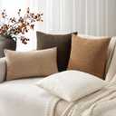 Pack of 2 24x24 Inch Decorative Boucle Throw Pillow Covers Textured Square Pillowcaes Accent Euro Solid Cozy Soft Cushion Covers Home Decor for Bed Sofa Couch Living Room,White