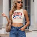 Baseball Tank Top Women Vintage Baseball Mom Tanks Baseball Season Graphic Tee Shirts Game Day Knit Crop Sleeveless Tops (S)