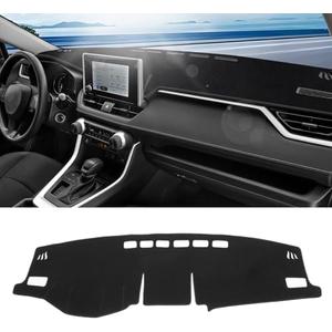 KUST Car Dash Cover Mat for Toyota RAV4 2019-2025 Left Hand Driving Non-Slip Center Console Dash Cover Interior for Toyota RAV4 Accessories Custom Fit Dash Mat Sunshade Windshield Glare Black