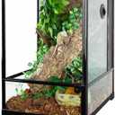 One side is Broken. Complete, not used before. REPTI ZOO 30 Gallon Reptile Glass Terrarium, 18" x 18" x 24" Rainforest Habitat Tank with Front Opening Door, Knock-Down Vertical Reptile Terrarium with Top Screen & Side Mesh Ventilation