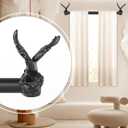 Black Decorative Curtain Rods for Windows:66-120 Inch Adjustable Farmhouse Curtain Rod for Bedroom Living Room,Heavy Duty Rustic Drapery Rods with Vintage Eagle Finial Easy Install,Matte Black