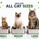 Stainless Steel Litter Box for Cats, 23.6" x 15.74" x 5.9", Metal Cat Litter Box with High Sides, Non-Stick, Odor Free, Easy to Clean Litter Pan for Indoor Cats, Big Cats, Rabbits and Multi Cat Homes