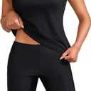 Yonique Women Two Piece Tankini Swimsuits with Shorts Athletic Bathing Suit with Swim Shorts Racerback Swimwear (Large, High Neck Black)