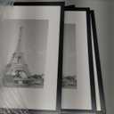 upsimples 12x16 Picture Frame Set of 5, Display Pictures 8.5x11 with Mat or 12 x 16 Without, Wall Gallery Poster Frames, Black