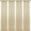 28FT-4PCS Champagne Sequin Backdrop Curtains Panels, Photography Backdrop Glitter Curtains Fabric Background for Christmas Wedding Party Decor