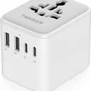 TESSAN Universal Travel Adapter, International Power Adapter with 2 USB C 2 USB A Ports, Travel Plug Adaptor Worldwide for US to Europe UK Italy Ireland Australia France Germany(Type C G A I)