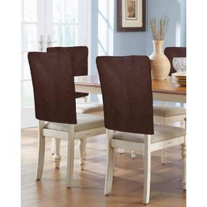 Brown Chair Back Covers for Dining Chairs 4 Pack, Washable Removable Chair Slipcover Back Chair Protector for Wedding Baby Shower Party Vintage Farmhouse Leather Texture Solid Color