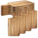 10 Pcs Acacia Wood Cutting Board with Handle,Wooden Chopping Boards Kitchen Cutting Board for Meat Bread Fruit Cheese Serving Board Charcuterie Boards Chopping Blocks,7.8x15.7in