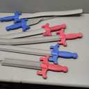 Liberty Imports 6 PCS Giant Foam Swords, Large 1:1 Scale Strong Toy Weapons, Kids Medieval Warrior Knights Pretend Play Safe Fighting Set - Red vs Blue (30 Inches)
