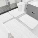 YIHOUSE Memory Foam Bathroom Rug Sets 5 Piece, Ultra Absorbent Bath Mat for Bathroom - Non-Slip Machine Washable & Dry Quickly, 5 Piece Bathroom Mat Set, White