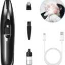 KIKETECH LED Dog Paw Trimmer - Cordless, Low Noise Dog Clippers for Grooming, Rechargeable Small Area Shaver for Cats, Glossy Black