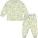 Gerber Baby Girls' 2-Piece Fleece Pajamas Pants Set (18 Months, Green Forrest)