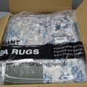 Washable Area Rug for Living Room: 8'x10' Modern Abstract Neutral Soft Rug for Bedroom Dining Room No Slip Low Pile Carpet for Nursery Home Office - Grey/Blue