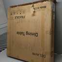 DELAVIN 31.5" Solid Wood Round Dining Table for 4, Mid Century Small Kitchen Table for 2-4, Modern Office Table for Living Room, Dining Room, Dinette, Easy Assembly, Space Saving, Black