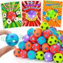 30PCS Fidget Spinner Soccer Balls Kids Valentines Day Gifts for School, Sports Valentine Exchange Cards for Kids Classroom Toddler Boy Girl Valentines Party Favors Treat Goodie Bag Stuffers Bulk Toys