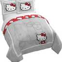 Jay Franco Duvet Cover Set  3 Piece Comforter Cover and Sham Set, Super Soft Cozy Bedding (Insert Not Included) Grey - Hello Kitty, Full