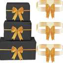 Jetec 24 Pieces Christmas Elastic Bows for Gift Boxes Red Stretch Loops Christmas Elastic Bows for Decoration Gift Wrapping(16-20 Inch,Gold)