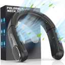 ChillGo Neck Fan - 4 Turbo Foldable Portable Fans - Personal Bladeless Fan 5200mAh with Strong Airflow, Neck Fans that Blow Cold Air with 4 Vent Small Mini Fans Wearable Cooling Fan for Travel Outdoor (Black)