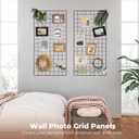 Lnrueg 2 Pack Wire Wall Grid Panel 30" x 15", Wall Grid Shelf with Photo Frames for Photo Display, Metal Mesh Message Board Memo Boards, Heavy Duty Gridwall Display Rack for Art Retail Display, 31.5"l X 15.7"w