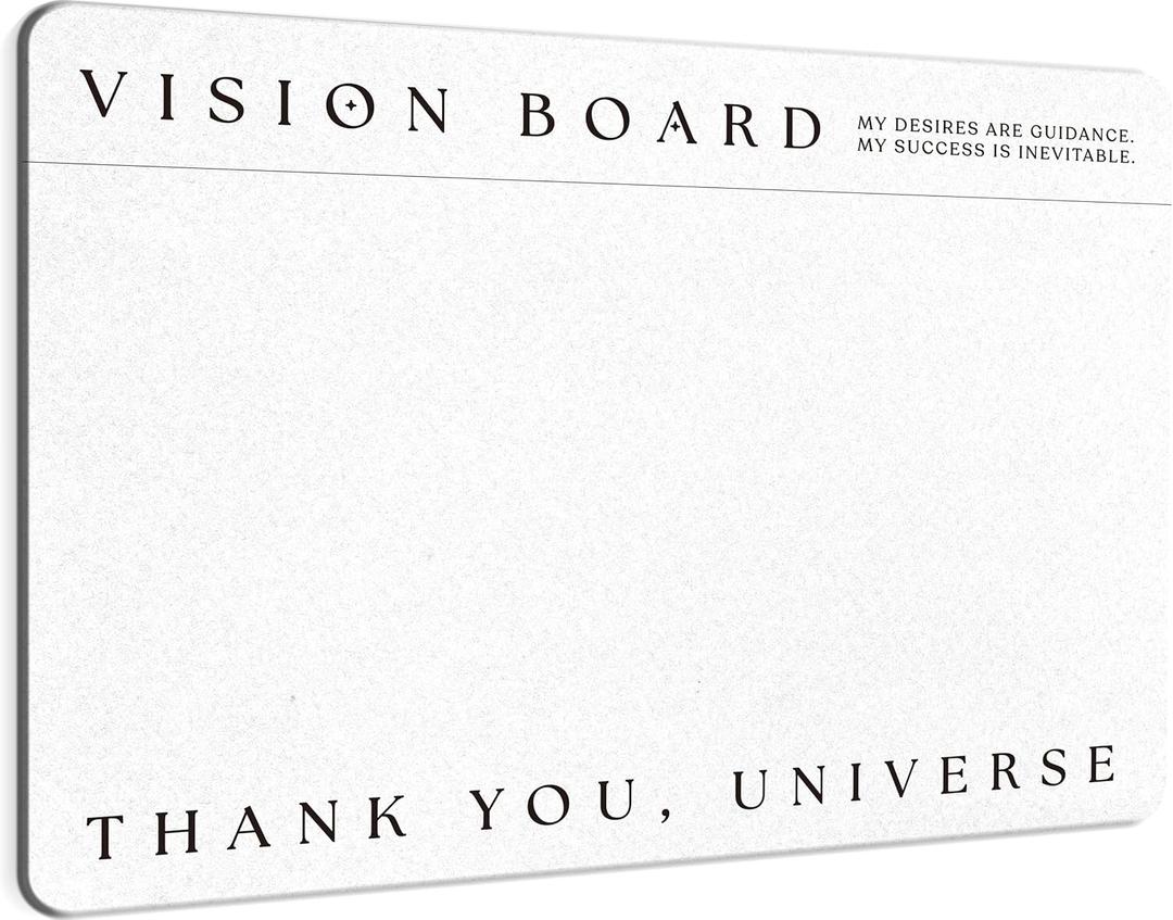 2 x Premium Vision Board Bulletin Board - Minimalist Dream Board, DIY Visual Pinboard for Manifestation, Perfect for Vision Boarding Kit and Manifesting Supplies, 17x23 inches