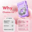 Digital Camera, FHD 4K Digital Point and Shoot Camera with 16X Zoom Anti Shake, 48MP Compact Small Camera with 32GB Card for Boys Girls Kids Fuchsia Purple