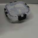 Nafhone Bariatric Meal Prep Containers, 8 oz Glass Bariatric Portion Control Containers with Two 4 oz Compartments (3 Pack), Reusable Lunch Box Bento Box with Lids, Glass Snack Containers with Lids