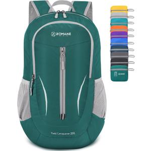ZOMAKE Ultra Lightweight Packable Backpack 25L, Foldable Hiking Backpacks Water Resistant Small Folding Daypack for Travel(Army Green-NEW)