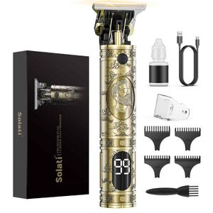 Solati Hair Clippers for Men Cordless Professional Beard Trimmers with LCD Display Electric Grooming Rechargeable Shaver Zero Gapped T/Blade Cutting Kit Gift for Women Men Children