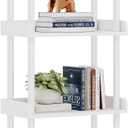 Hosfais Bookcase 4 Tier Bookshelf, Vintage Small Bookshelf for Spaces, Wooden Book Shelf for Living Room Bedroom White