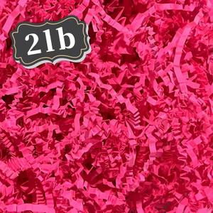 ZEBMOON 2 LB Hot Pink Crinkle Cut Paper Shred Filler Great for Gift Wrapping, Basket Filling, Birthday, Wedding, Valentine's Day, Christmas Day, New Year Party Decorations Filling Supplies