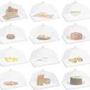 Simply Genius Mesh Food Covers - 12-Pack, 17in x 17in, White - Outdoor Kitchen & Picnic Accessories - Hosting Essentials for Glamping & Tailgating