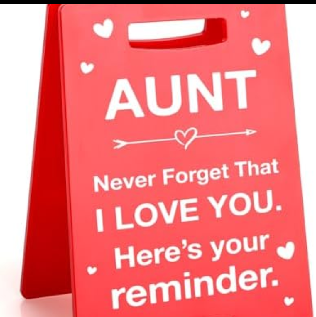Lodeskee Aunt Birthday Gifts from Niece Nephew, Valentines Day Gifts for Aunt, Mothers Day Wedding Anniversary Presents for Aunt, I Love You Aunt Novel Decorative Signs & Plaques for Aunt, Red